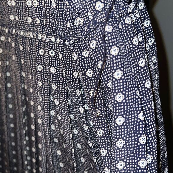 Leslie Fay Women Long Modest Geometric Print Elastic Waist Band Collared Dress P - Picture 6 of 11